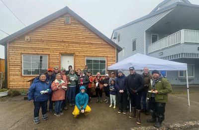 The Nome Nugget recently renovated its historic newspaper building, and to celebrate, editor Diana Haecker and her team invited the town to a cookout. The event is part of Haecker s strategy to reach out to the community and explain the importance of having a local newspaper. She plans to use some of her Press Forward grant funding to hold more events like this. (Photo courtesy of Diana Haecker)