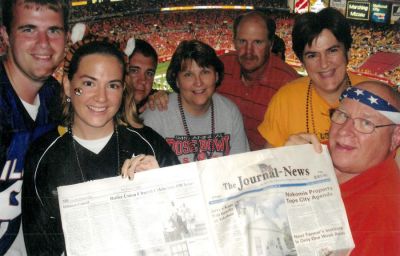 Kyle Herschelman and Mary Galer Herschelman (left) take a photo with Susie and John Galer (right) from the Mizzou/Illini Braggin  Rights game. Mary went to Mizzou and brother John Philip Galer went to Illinois.