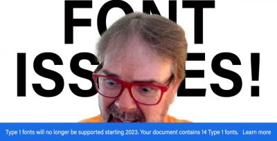 Slimp discusses font changes happening within Adobe software, beginning January 2023.