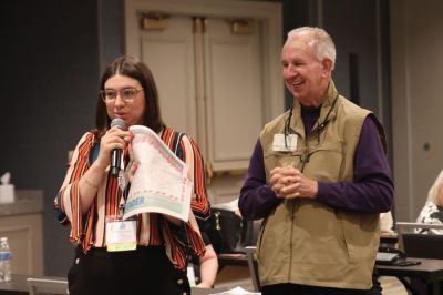 Katelyn Mary Skaggs, digital marketing manager for Leader Publications in Festus, Missouri, shares an idea during the Great Idea Exchange. Click here to see more photos from convention.