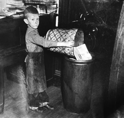 Michael Parta as a child, working at the New York Mills Herald. (Contributed / Parta Family / Forum News Service)